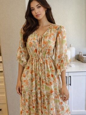 MISA MARCELE DRESS PASTEL SPLASH XS